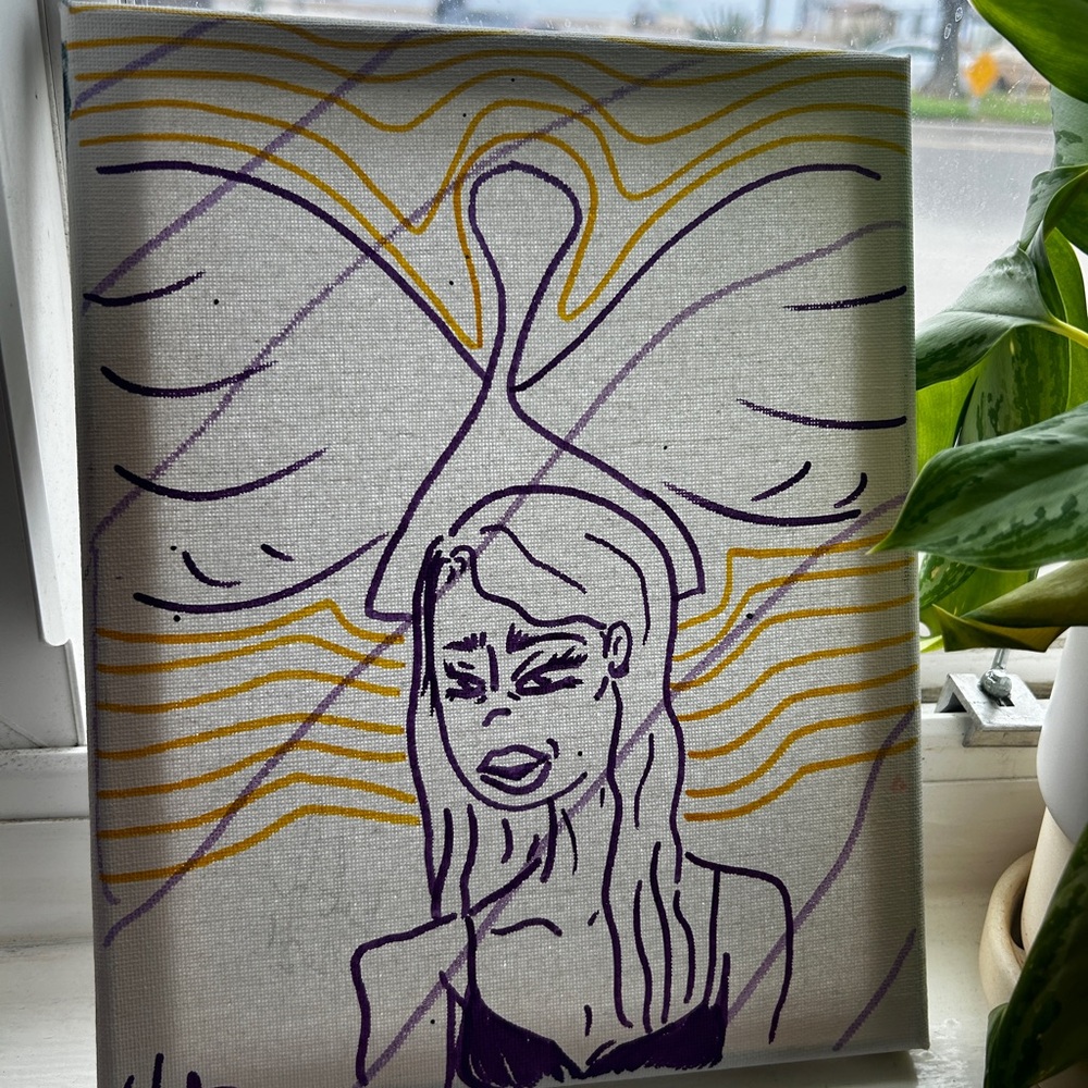 “Angelic Protection” Acrylic Pen Artwork